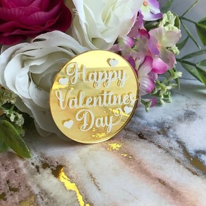 Décoration de cupcakes en gros - Joyeuse Saint-Valentin - Décoration de cupcakes en acrylique - Joyeuse Saint-Valentin - Je t'aime - Fournisseurs de décorations de gâteaux - Product Image 4