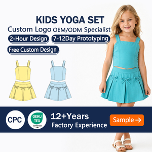 Ensemble de yoga pour filles : haut sans manches et jupe avec short intégré, taille et couleur personnalisables, livraison rapide pour les sports de plein air - Product Image 1