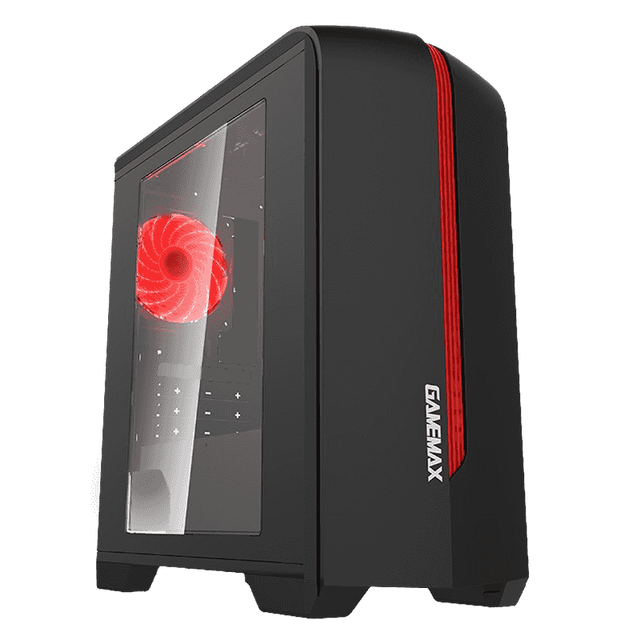 GameMax Centauri MATX Gaming Case Plastic Computer Case with USB3.0 Fan Style with Window Side Panel & GPU Card Holder