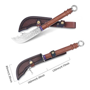 Couteau tactique personnalisable de haute qualité, lame en acier inoxydable Falchion, couteau de poche industriel en bois pour l'extérieur - Product Image 4