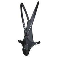 Lingerie sexy, salopette pour homme, ceinture de chasteté, bondage SM, cage à oiseaux, cuir PU, bretelles, pantalon, chemise de force pour homme
