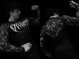 Sudadera de Moda Masculina, Estilo Casual, Manga Larga, Estilo Urbano, con Estampado Gótico, Ropa Deportiva, Prenda Superior para Exteriores, Diseño Cómodo - Product Image 4