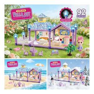Muebles de Plástico para Casa de Muñecas con Mini Lámpara, Puerta, Ventanas, Asientos de Iglesia y Piezas Decorativas - Product Image 4