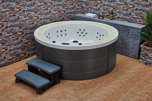 Bañera de hidromasaje para exteriores de forma redonda, bañera de jardín para 7 personas, bañera de hidromasaje para adultos, Spa - Product Image 2