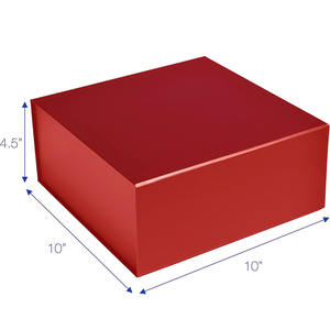 B842レッドプレゼンツギフトボックス蓋付きマット折りたたみ磁気閉鎖グルームメン花嫁介添人プロポーザルウェディングパーソナライズボックス - Product Image 2