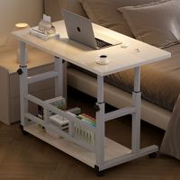 Bureau d'ordinateur moderne à roulettes, petit, avec rangement, en bois, pas cher, mobile, pour la maison, le bureau, l'étude