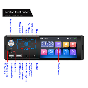 Reproductor MP5 de 1 DIN y 4 Pulgadas con Carplay, Android Auto, FM, Bluetooth, Pantalla Táctil IPS, Radio para Auto con Soporte para Cámara Trasera HD para Estéreo Universal de Auto - Product Image 6