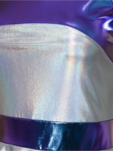 Vestido Metálico para Mujer, Estilo Futurista, Disfraz de Escenario Espacial, Falda Plisada, Cuello Alto, Hombros con Alas, Ropa para Fiesta Rave y Baile, Personalizado - Product Image 4
