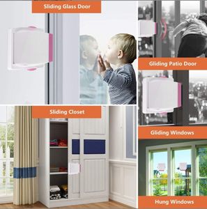 Fenêtre coulissante Patio Porte Placard Arrêt d'<span class=keywords><strong>armoire</strong></span> Serrure de sécurité pour enfants pour bébé et animaux domestiques Aucune perceuse requise - Product Image 4