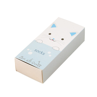 Boîte cadeau en carton blanc avec impression de dessin animé, emballage de chaussettes pour enfants, avec manche, vente en gros, bas prix