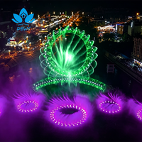Fontaine musicale dansante extérieure SS304 avec jets d'arc LED dorés programmables, à économie d'énergie, pour projet de place emblématique