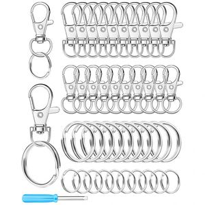 <b>Silver</b> Swivel Snap Hooks and Key Rings Kit <b>Clip</b> Hooks Lobster Clasps KeyRings for Crafts Jewelry Making and DIY - Product Image 1