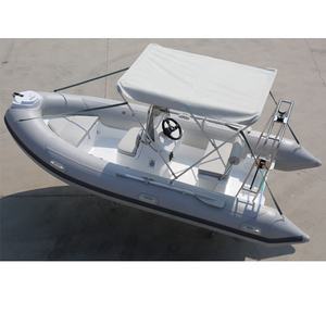 Bateau gonflable de 14,1 pieds en option 4.3m plancher certifié CE PVC sport fibre de verre hypalon RIB pour la vente de pêche en lac, y compris - Product Image 3