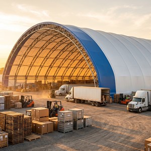 Abri <span class=keywords><strong>de</strong></span> stockage rond en acier galvanisé pour chèvres et vaches, avec murs en tissu, pour élevages laitiers, type hangar fermé - Product Image 6