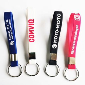 Cheap No Minimum Custom Silicone Wristlet Keychain Silicon Key Holders - Product Image 6