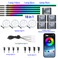Kit d'éclairage d'ambiance pour voiture à livraison rapide, éclairage intérieur de voiture très populaire, bande LED d'éclairage d'ambiance pour voiture 18-en-1/6-en-1 Symphony
