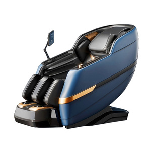<b>Smart</b> Reclining Sl Track Massage Chair Full Body Multi Point Massage Home Use Navy Blue 31-60 Airbags <b>Plug</b> In With Music - Product Image 4