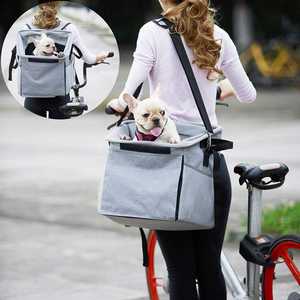 Keranjang stang sepeda anjing lipat depan, tas piknik bersepeda dapat dilepas dengan mudah dipasang - Product Image 6