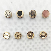 Botones a presión de metal para ropa con diseño de logotipo personalizado reciclado respetuoso con el medio ambiente dorado elegante
