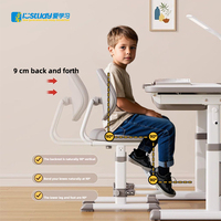 ISTUDY Ensemble de table et de chaises d'étude pour enfants Meubles fonctionnels et réglables pour enfants pour lire l'écriture et dessiner