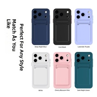 Étui de téléphone élégant en silicone souple pour cartes de crédit, compatible iPhone 11 12 13 Mini 14 15 16 17 Pro Max A16 A17 S26 Ultra, coque couleur bonbon