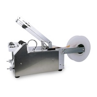Étiqueteuse manuelle Simple et manuelle pour bouteilles de vin, Machine de dépose d'étiquettes adhésives pour autocollants ronds avec poignée, petit appareil d'emballage, pièces