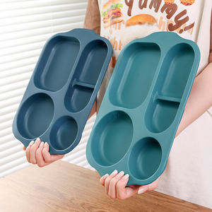 Plat divisé <span class=keywords><strong>régime</strong></span> réutilisable <span class=keywords><strong>assiette</strong></span> cuisine vaisselle <span class=keywords><strong>portion</strong></span> assiettes pour adulte 5 compartiments micro-ondes - Product Image 4