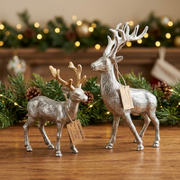 Sonnet Decor Silver Reindeer Votive Aluminium Dekorasi Rumah Natal Buatan Tangan Desain Tahan Lama Cetak Digital