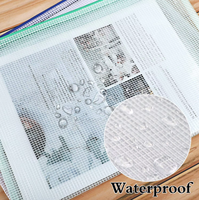 Pochette de classement A4 étanche en maille avec fermeture éclair, pochette pour documents, organisateur de fichiers transparent en PVC durable et coloré pour papiers et factures, idéal pour l'école et le bureau