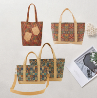 Sac à bandoulière décontracté vintage WS183 avec imprimé, fermeture éclair, deux poignées, doublure en polyester, nouveau sac de shopping, sac fourre-tout pour femmes