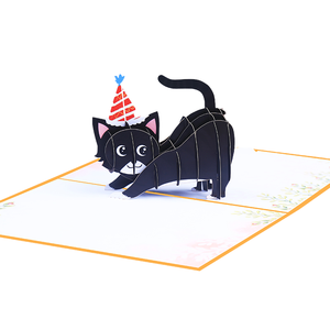 제조업체 공급 팝업 3 차원 재미있는 생일 카드 3D 무지개 방귀 고양이 재미있는 생일 카드 - Product Image 3