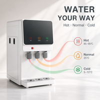 Distributeur d'eau à chargement par le haut, pour bouteilles, avec eau chaude, froide et tempérée, et verrouillage enfant, idéal pour la maison et le bureau
