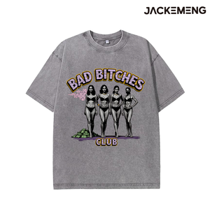 เสื้อยืดโอเวอร์ไซส์ผ้าฝ้ายพิมพ์ลายคำพูด "<span class=keywords><strong>Bad</strong></span> Bitches Club" สไตล์สตรีทแวร์ แนวเรโทร สตรีทแวร์ลำลอง คลังสินค้าในสหรัฐอเมริกา - Product Image 2