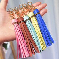 REWIN בתפזורת אופנה 15cm ארוך דמוי עור צבעים Keychain ציצית PU פרינג 'עבור Tote תיק קישוט