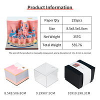 Bloc-notes Modèle Château de Conte de Fées 2027 avec déchirure manuelle discrète, Château Rose, Spires Bleues, Trou pour stylo, Pages marque-pages et Calendrier