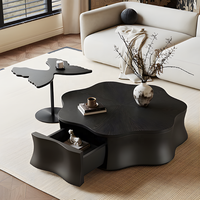 Ensemble de tables basses papillon en noyer italien, design minimaliste, écologique et durable, pour salon, mobilier créatif