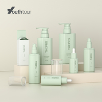 Bouteilles cosmétiques en plastique PET personnalisées de la série CRT, finition brillante/mate, pour sérum, shampoing, brume, vente en gros
