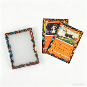Wholesale Vivid Printed <b>Card</b> Sleeve Clip Closure Plastic <b>Card</b> Cover Flame Dragon Art Design Stylish Protector for TCG Game Coll - Product Image 1