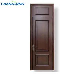 Porta interna porte a filo impiallacciate in noce con anima solida decorazione nera porta a filo in legno MDF tradizionale in legno composito