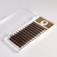 Extensions de cils LashPlus Matte Brown Clover, courbure C D, forme Y W, 3D 4D 5D W 0.07, éventail pré-fait, plateau d'extensions de cils souples