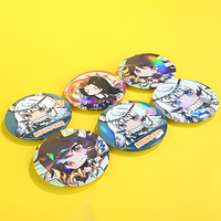 Badge rond en fer blanc personnalisé par sublimation, avec attache épinglette ou magnétique, fabriqué en Chine