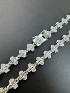 Collar de Cadena Baguette con Eslabones, Joyería de Regalo Unisex de Moda, Estilo Hip Hop Lujoso, Venta al por Mayor, Engaste de Bisel de 10.57-15.86 CT - Product Image 3