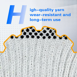 Ventas al por mayor 7G hilo sin costuras tejido liso lejía blanco PVC punteado Extra puntas de los dedos protección trabajo construcción guantes de seguridad - Product Image 3