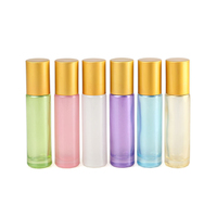 Perle ronde colorée en verre nacré 10ml bouteille à bille roulante bouteille à roulettes d'huile essentielle vide disponible