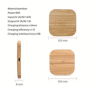 5w Wood Wireless Charger Portable Bamboo Wireless Charger Wireless Phone Usb Charging Station - Product Image 5