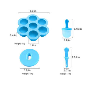 Moule à glaces créatif à 7 cavités avec bâtonnets en <span class=keywords><strong>plastique</strong></span> colorés pour enfants, en <span class=keywords><strong>silicone</strong></span> de qualité alimentaire - Product Image 5