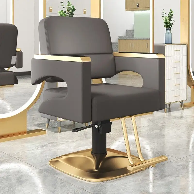 厚手のゴールドサロン家具理髪椅子スイベル理髪椅子プーリー付き美容サロンチェア