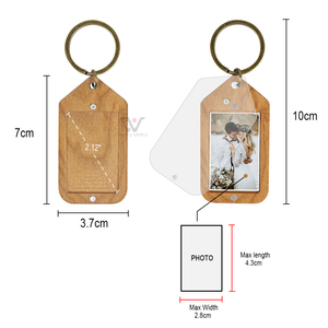 Llavero de madera + acrílico de primera calidad Acabado de lujo Láser Personalizado en blanco Stock Promo Regalo Envío rápido Fábrica - Product Image 2