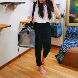 <span class=keywords><strong>Pet</strong></span> Expand able Carrier <span class=keywords><strong>Pet</strong></span> Erweiterbare Reise Camping Outdoor Atmungsaktives Mesh Belüftetes Design Cat Backpack Carrier - Product Image 6