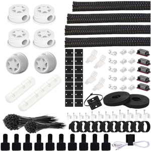 Jiaen - Organizador <span class=keywords><strong>de</strong></span> Cables Autoadhesivo, Kit <span class=keywords><strong>de</strong></span> Gestión <span class=keywords><strong>de</strong></span> Cables <span class=keywords><strong>de</strong></span> Goma para TV, Oficina, Coche, Hogar - Organizador <span class=keywords><strong>de</strong></span> Cables Divididos - Product Image 3